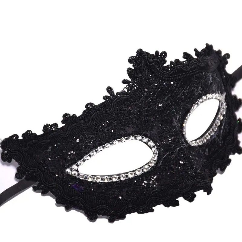 OTTOWARE - MASCARA DE ENCAJE DE FANTASÍA  NEGRA