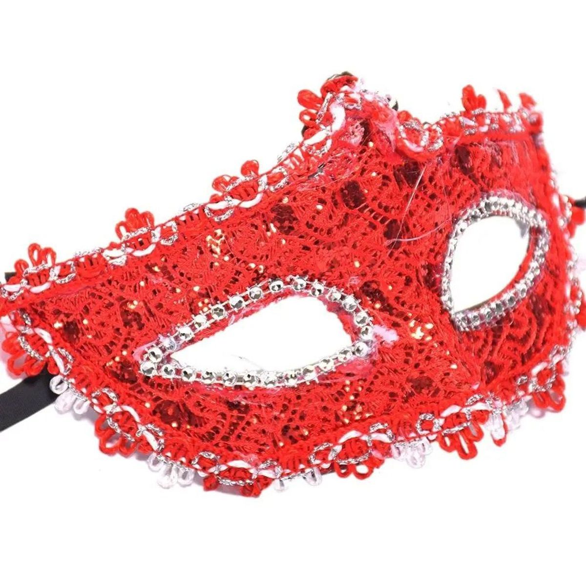 OTTOWARE - MASCARA DE ENCAJE DE FANTASÍA - ROJO