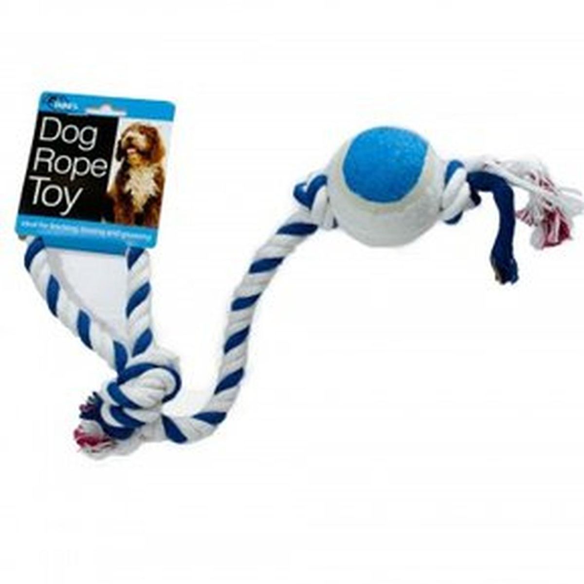 GENERICO - Juguete de cuerda de perro con pelota de tenis - Soga azul