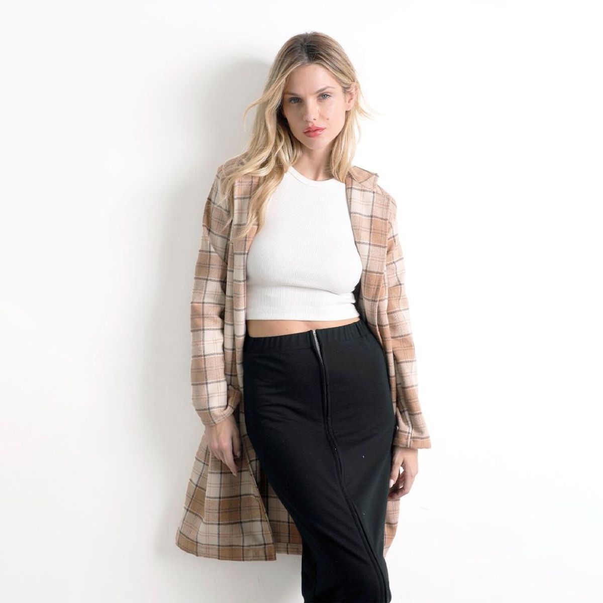 DESIRE - ABRIGO MAXI CUADROS  DESIRE PARA MUJER