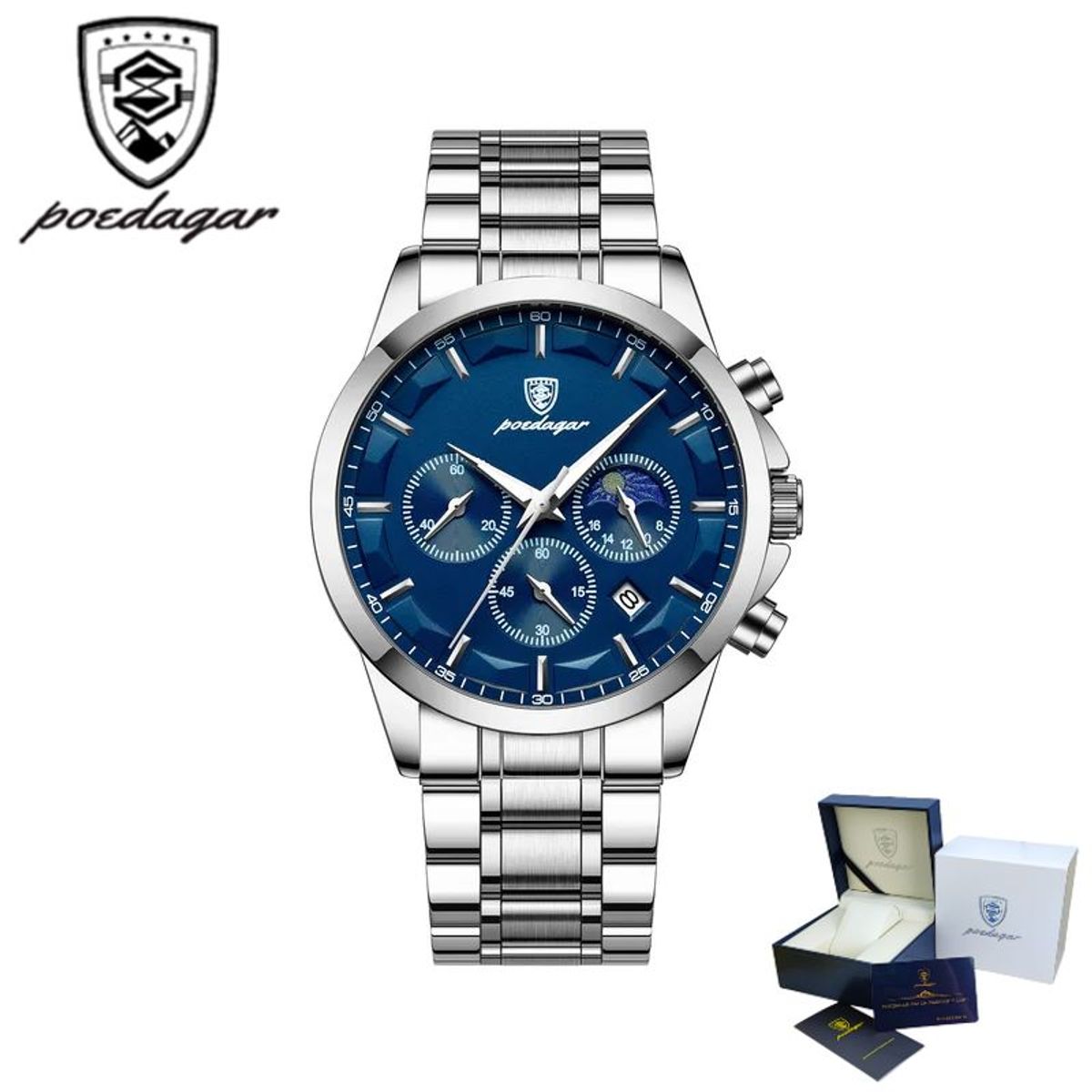 GENERICO - Reloj POEDAGAR para Hombre - Elegante - Acero_.