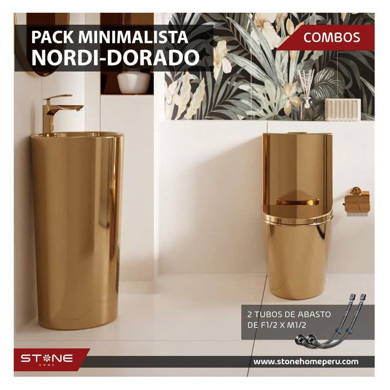 STONE - COMBO DE INODORO NORDI GOLDEN STONE  LAVAMANOS NORDI GOLDEN