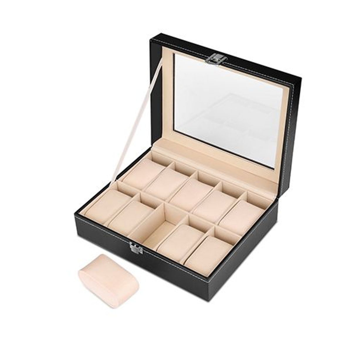 GENERICO - Caja Porta 10 Reloj Organizador Estuche Relojes Joyas Regalo