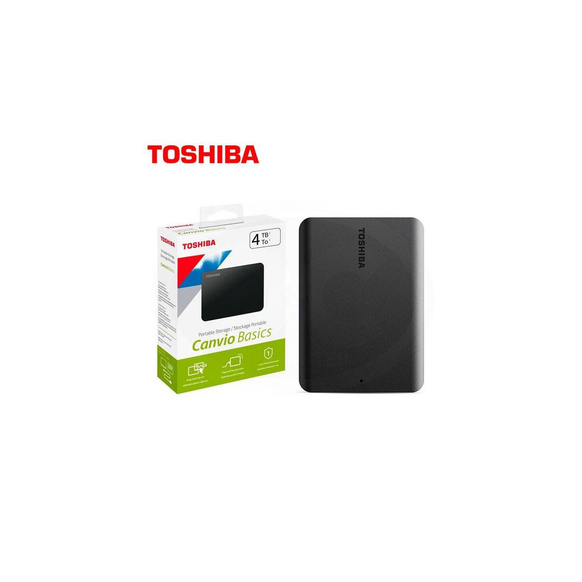 TOSHIBA - Disco duro externo Toshiba Canvio Basics 4TB USB 3
