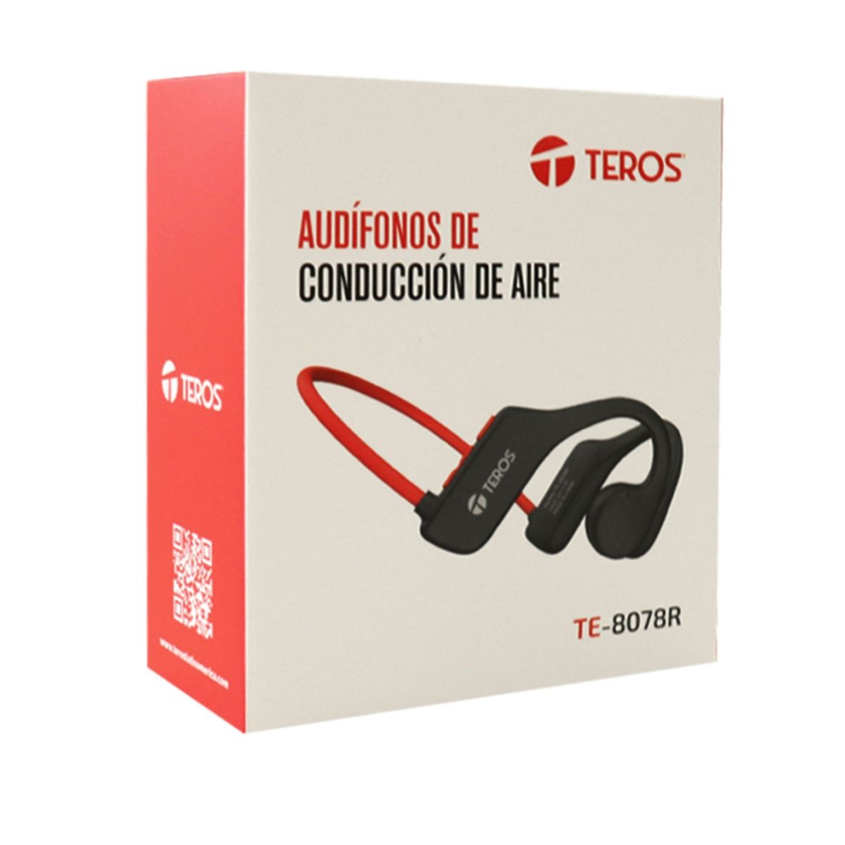 TEROS - AUDÍFONO DE CONDUCCIÓN DE AIRE TEROS TE8078 ROJO Y GRIS