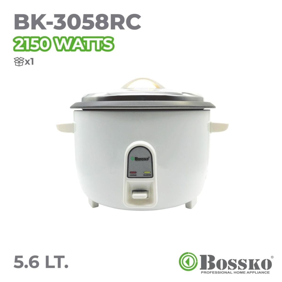 BOSSKO - Olla arrocera multiusos 5.6 lt Bossko -Blanco