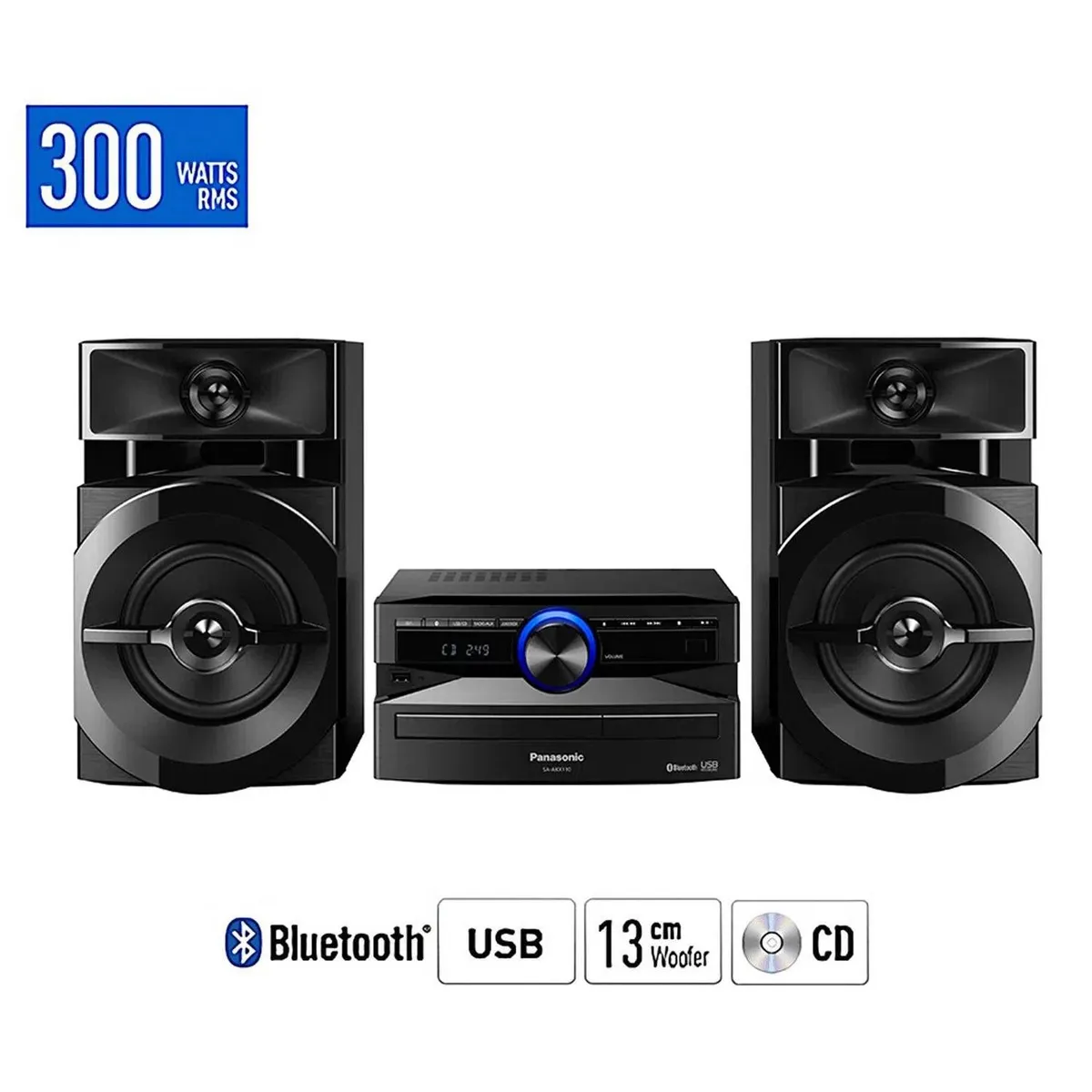 PANASONIC - Minicomponente Panasonic SC-AKX110 Urban Audio Iluminación Azul Negro