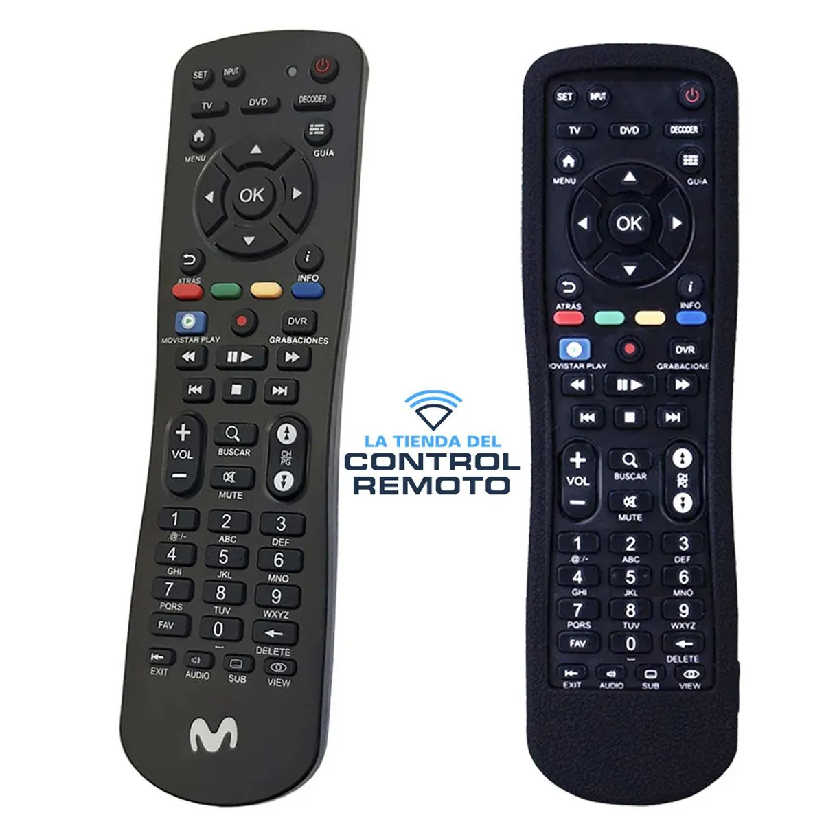SIKAI - Control Remotopara Deco Movistar + Funda Protector Negro