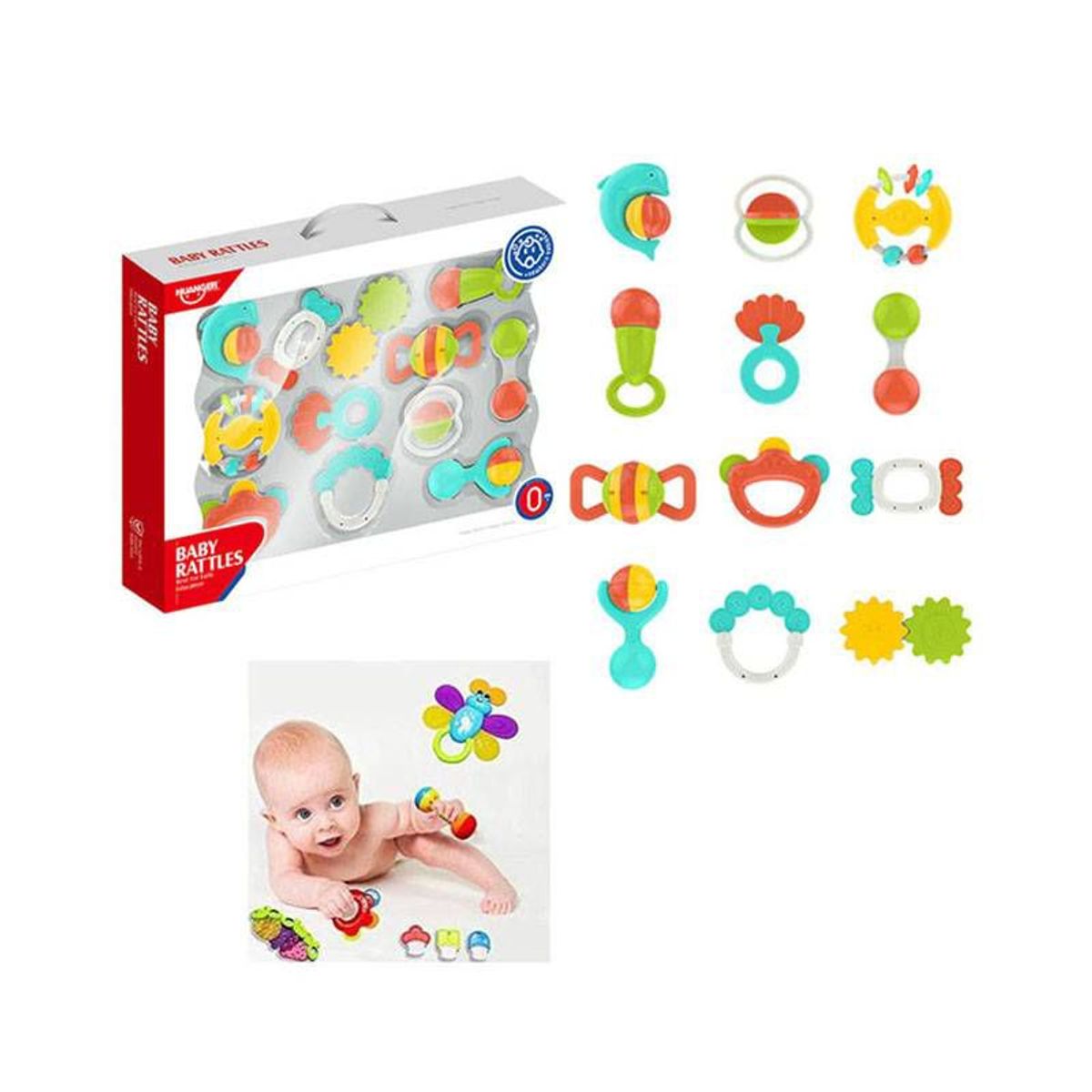HUANGER - SET DE 12 SONAJAS PARA BEBE