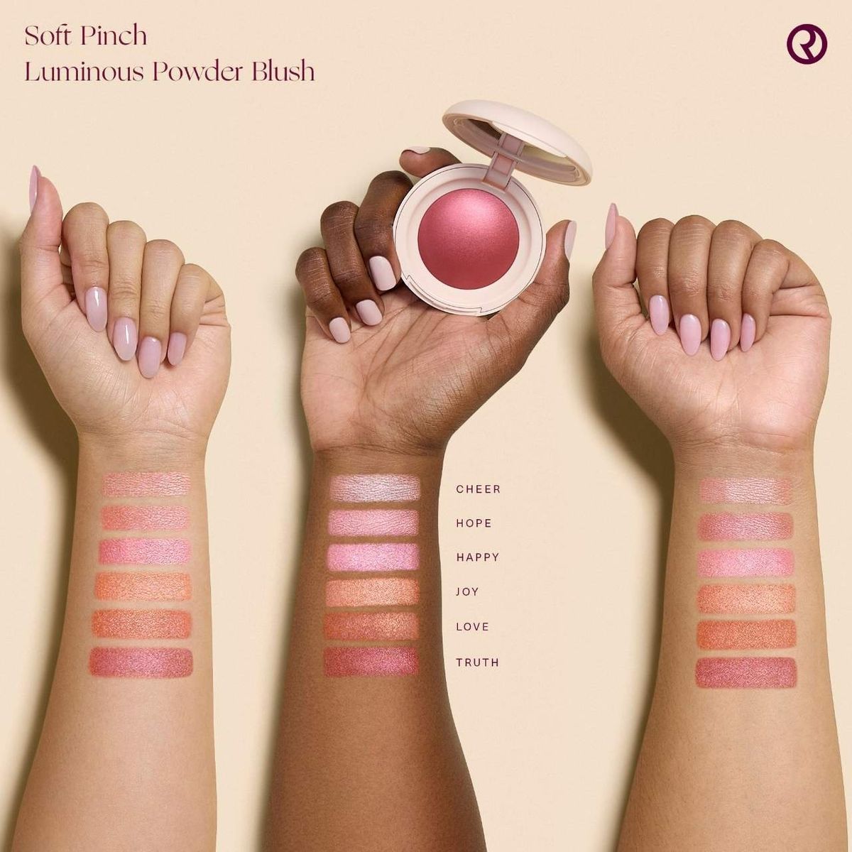 RARE BEAUTY - Rubor en polvo luminoso Color Cheer Rare Beauty - Maquillaje