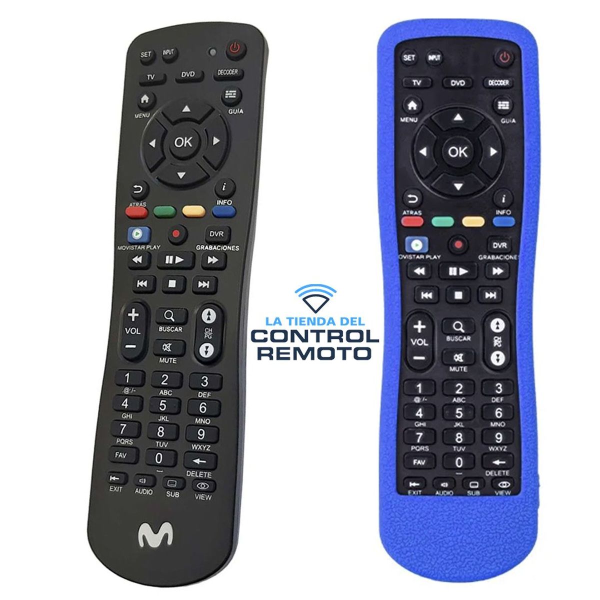 SIKAI - Control Remoto para Deco Movistar + Funda Protector Azul