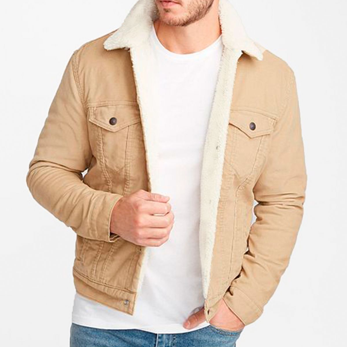 GENERICO - CASACA JEANS CON PELUCHE DE HOMBRE-