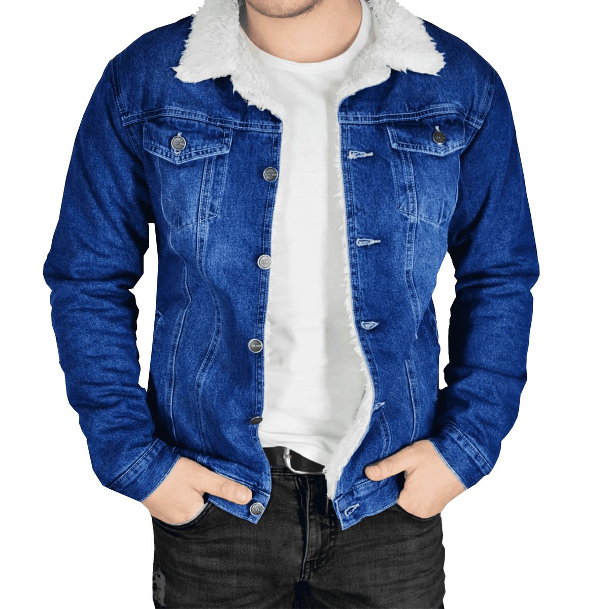 GENERICO - CASACA JEANS CON PELUCHE DE HOMBRE-