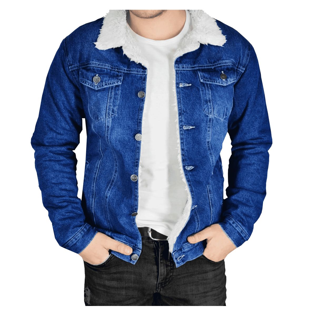 GENERICO - CASACA JEANS CON PELUCHE DE HOMBRE-