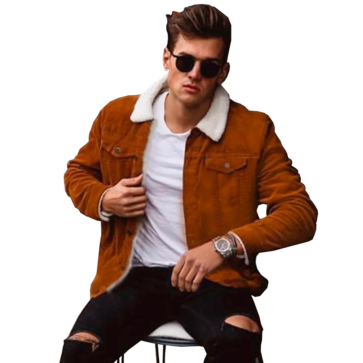 GENERICO - CASACA JEANS CON PELUCHE DE HOMBRE-