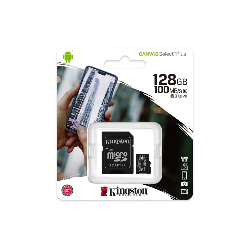 KINGSTON - Memoria Micro SD 128 GB Kingston Canvas Select Plus Tablet. Celular