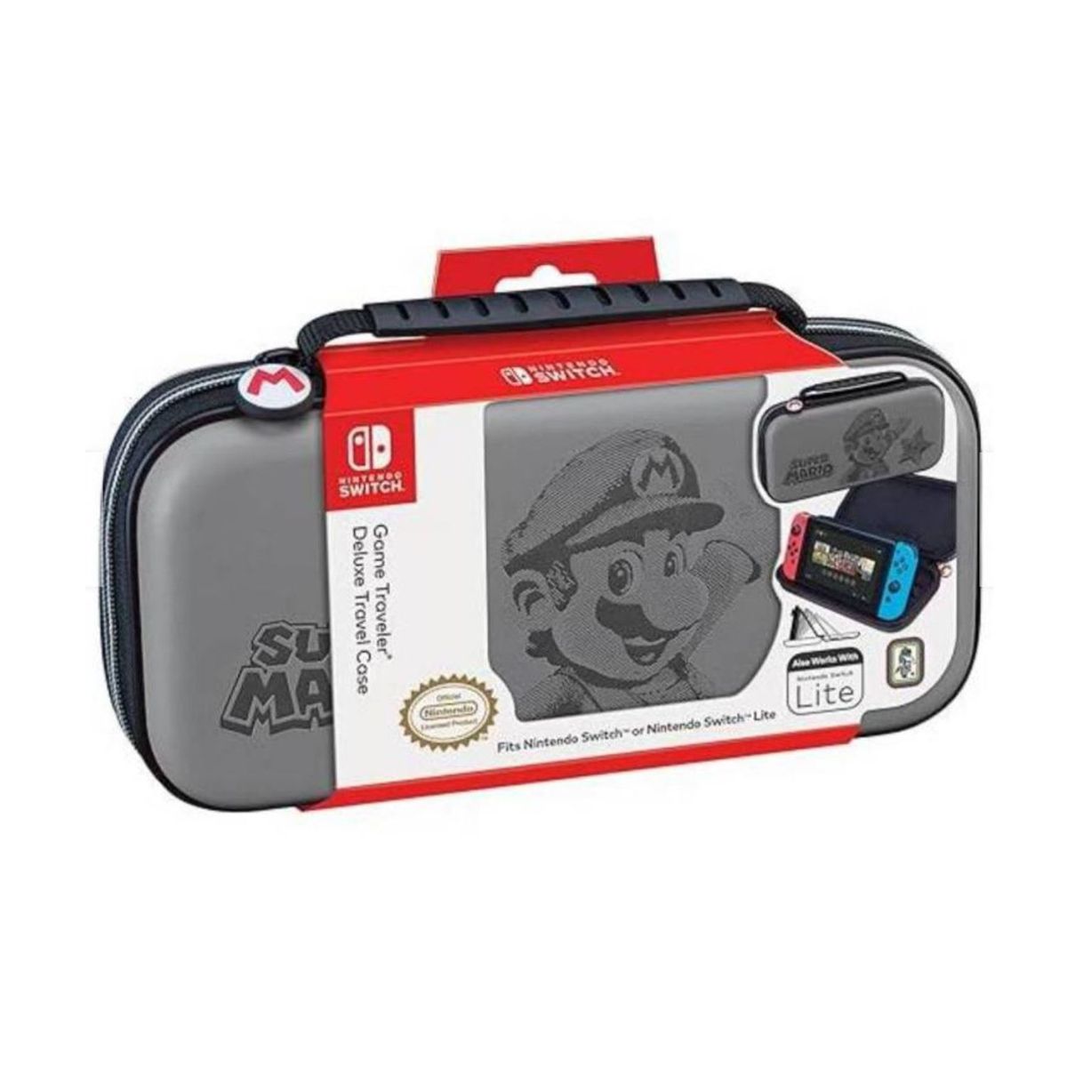 NINTENDO - Estuche Nintendo Switch Super Mario Gris