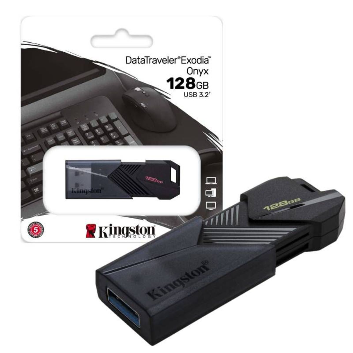 KINGSTON - MEMORIA USB 128 GB KINGSTON DATATRAVELER EXODIA ONYX