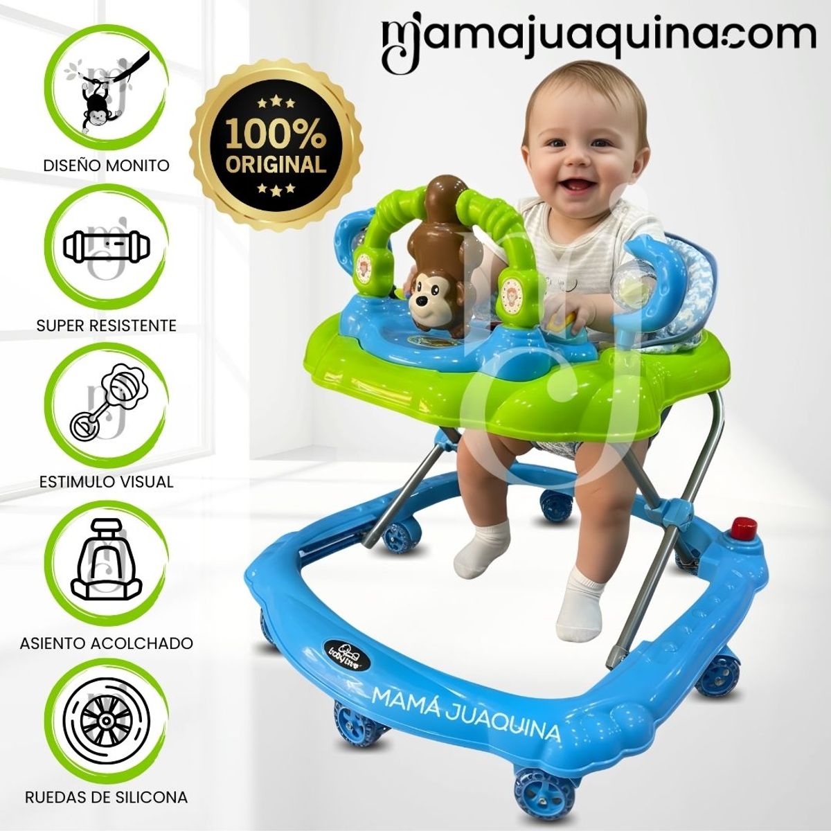 CONFORT - Andador con Tablero Musical «MONKY» Light Blue