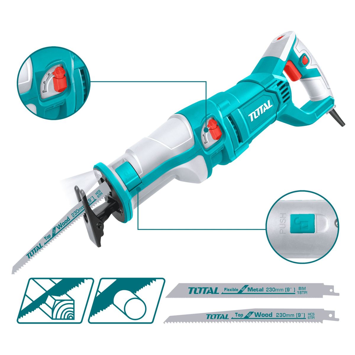 TOTAL TOOLS - Sierra sable 1200w Industrial Total