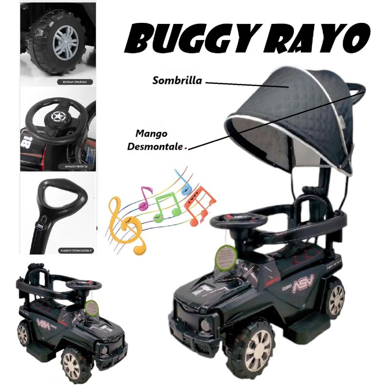 GENERICO - Buggie Rayo Guiador Musical 3 en 1 con Luces Desmontable-NG