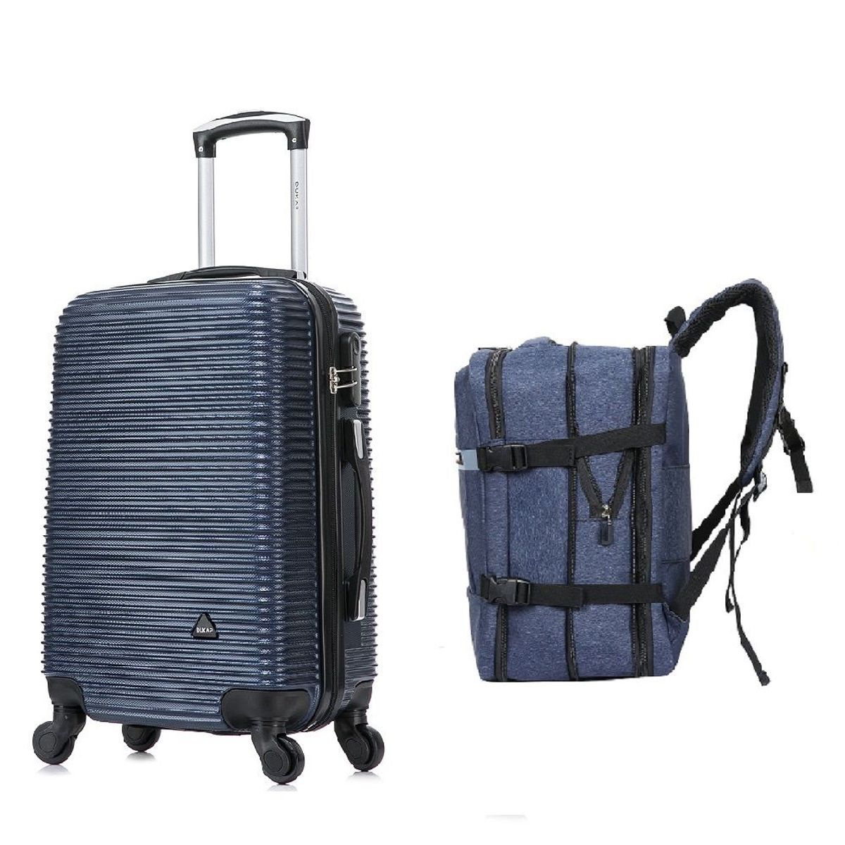 DUKAP - Maleta Cabinera Royal Azul y Mochila Viajera Indigo Azul