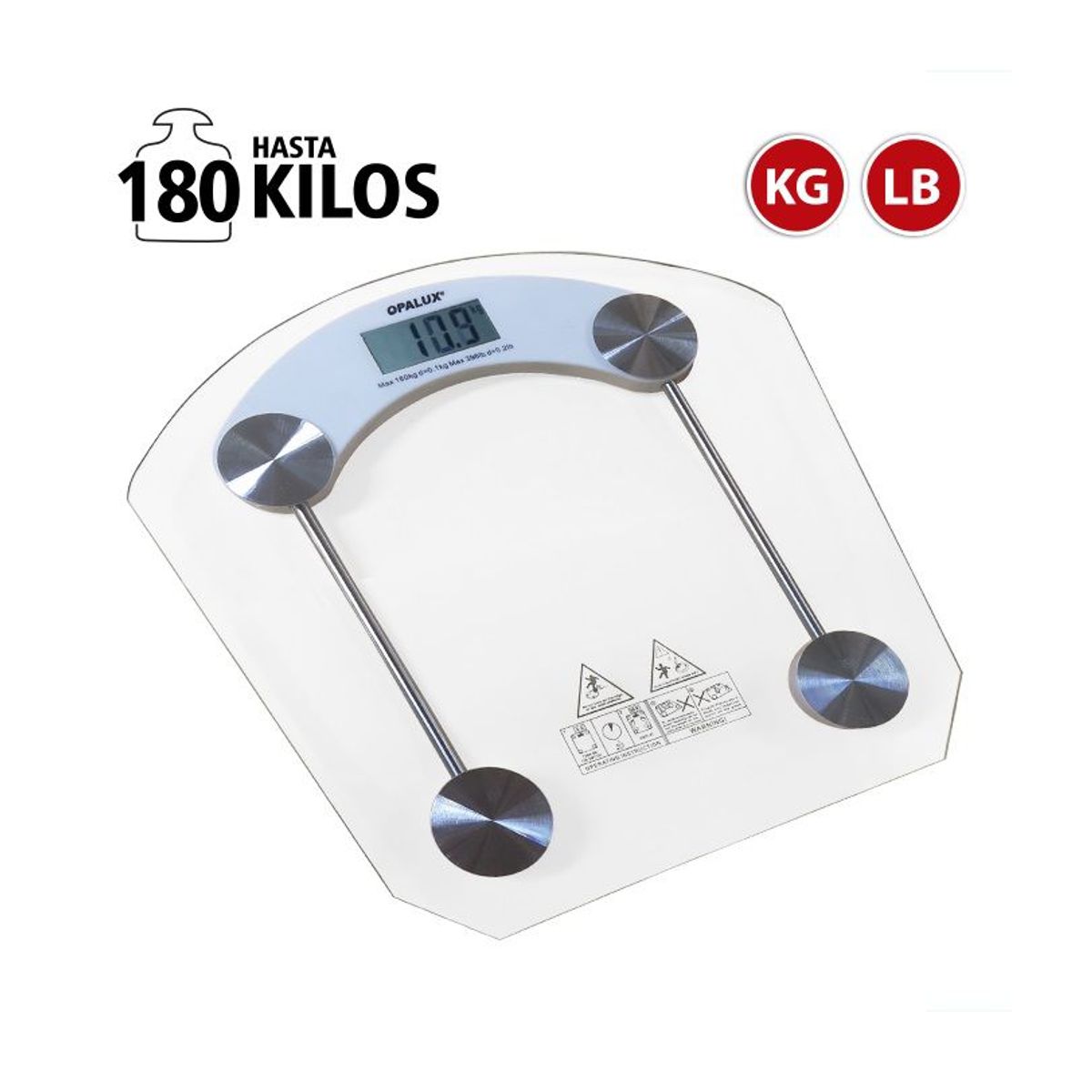 GENERICO - Balanza digital de vidrio templado Hasta 180KG Hannzo