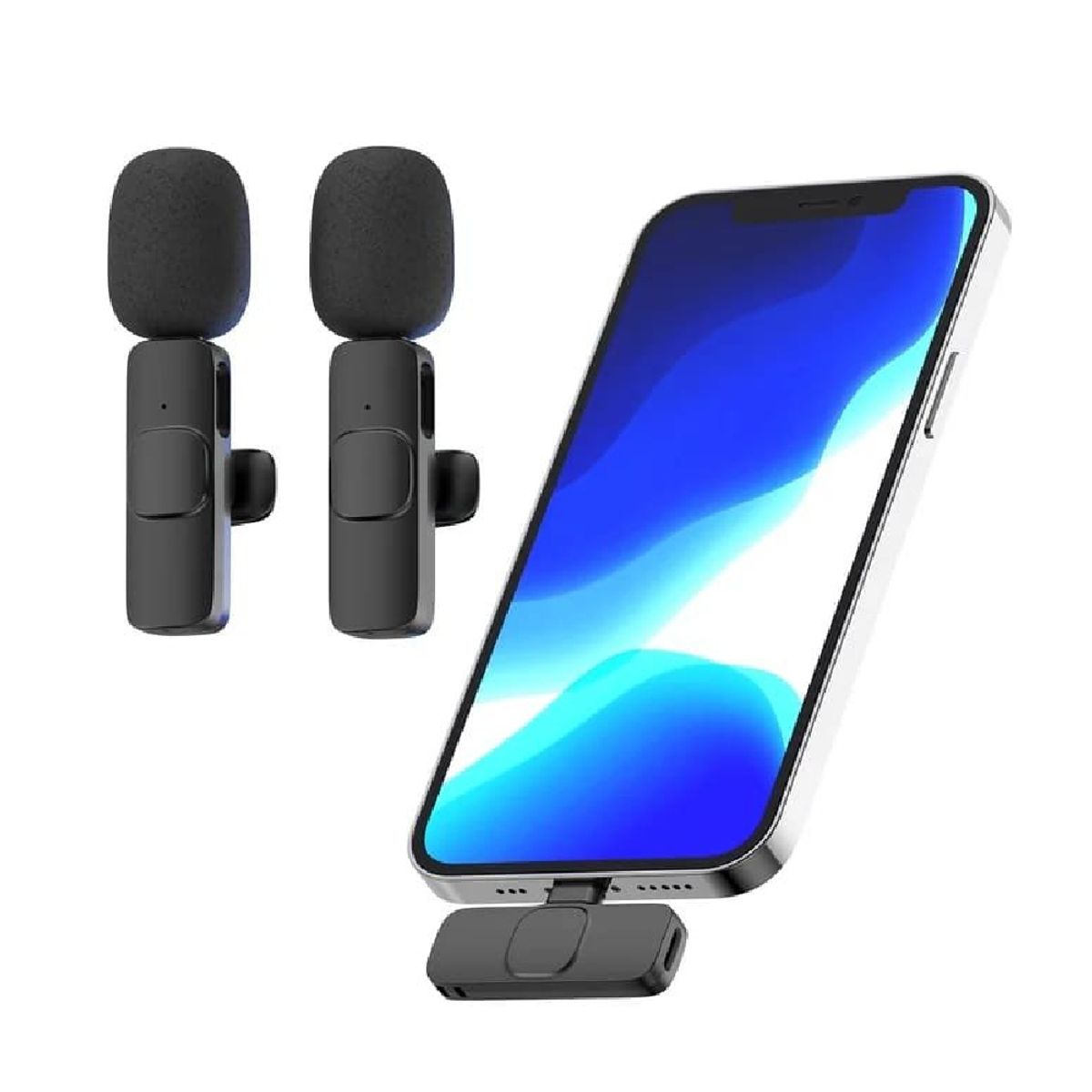 GENERICO - Microfono Inalambrico Solapero Pechero Doble para Celular USB C