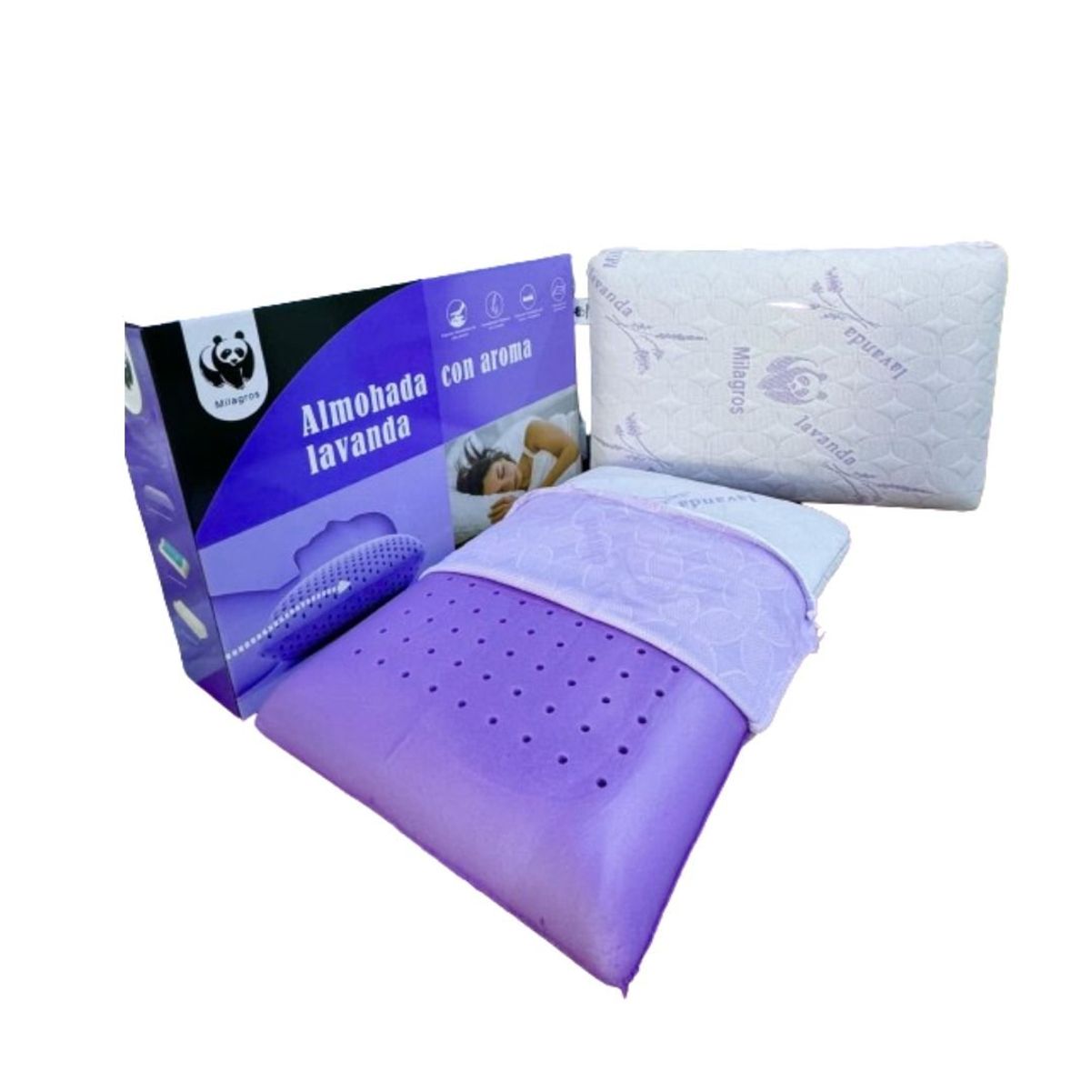 CUTE - ALMOHADA VISCOELÁSTICA CON AROMA LAVANDA 53cm x 36cm.