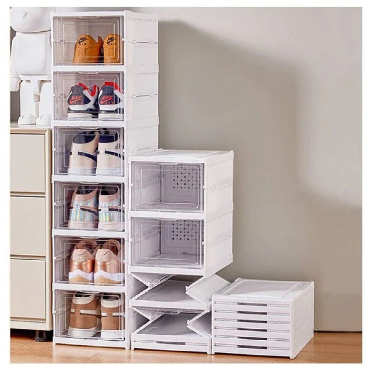 OTTOWARE - ZAPATERA DE 6 NIVELES PLEGABLE ACRÍLICO