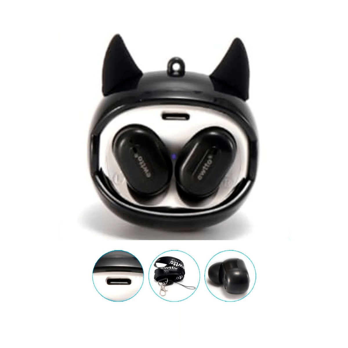 EWTTO - Audífonos Bluetooth Ewtto Diseño HUSKY y Rostro Intercambiable