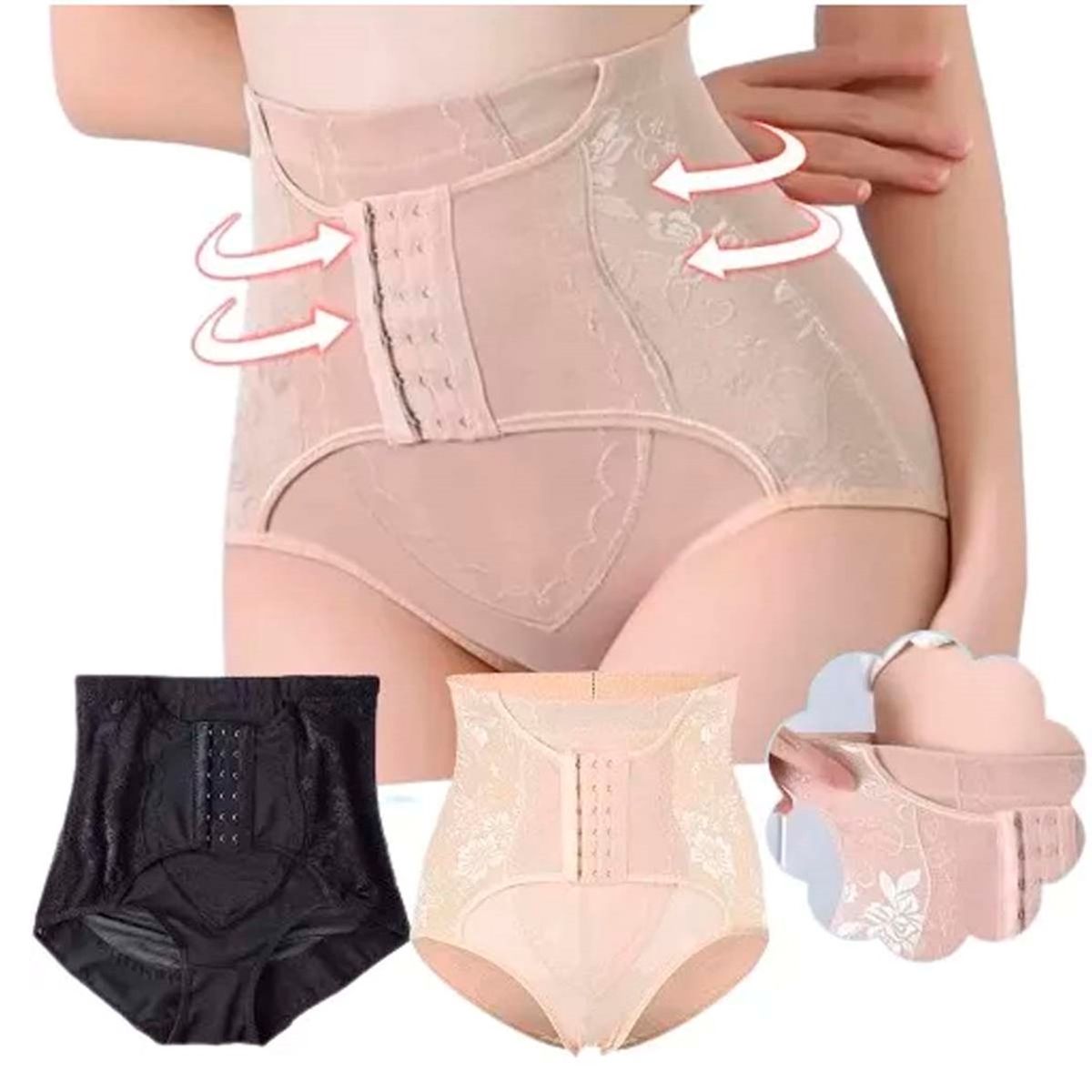 GENERICO - 2 Bombachas Faja Corta Reduce Postparto Doble Compresión Talla M