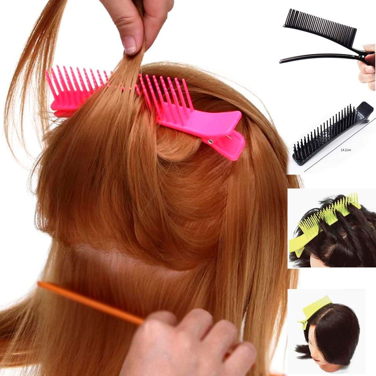 GENERICO - Set de 3 Peine click de peluqueria para peinados