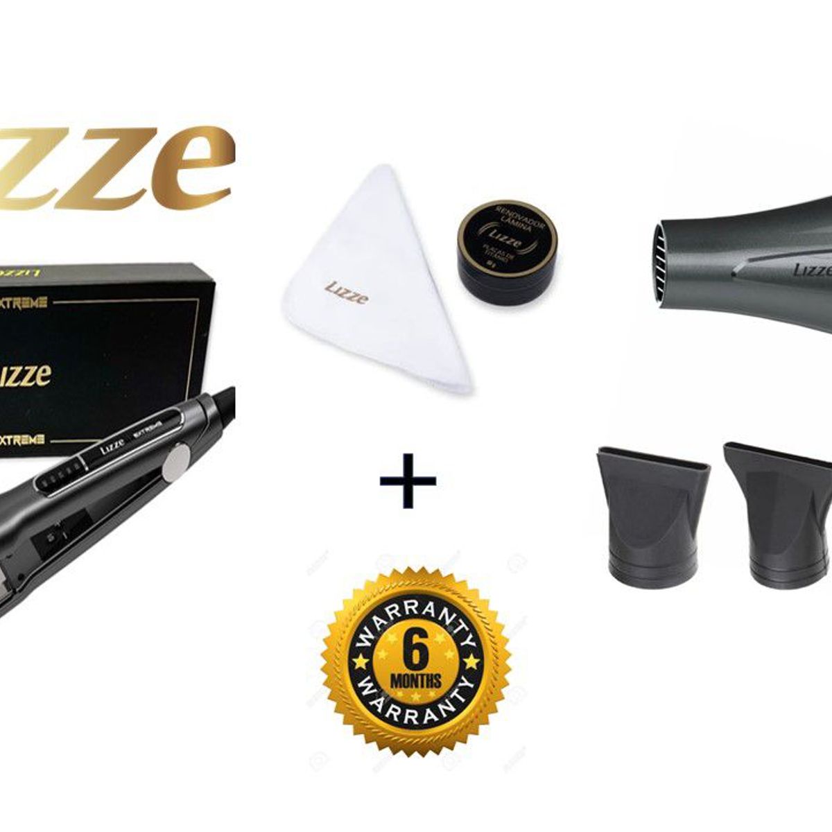 LIZZE - Lizze Pack Plancha Extreme + Secadora Extreme 2400 + Kit Pulimento