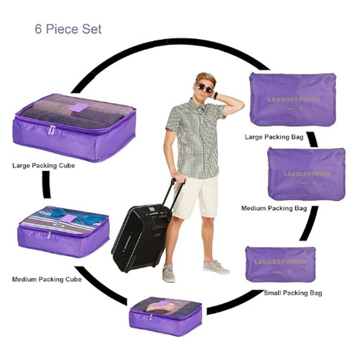 GENERICO - Kit Organizador de Viaje X 6 Pzs.