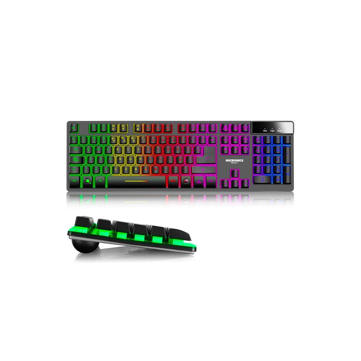 MICRONICS - Teclado Gamer Semi Mecánico Micronics Neon con luces led