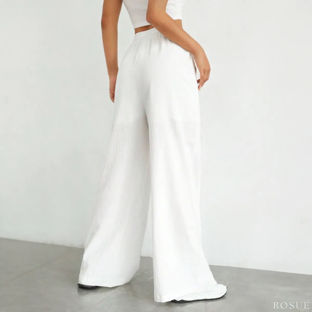 ROSUE - Pantalón holgado con cordón en la cintura fresco