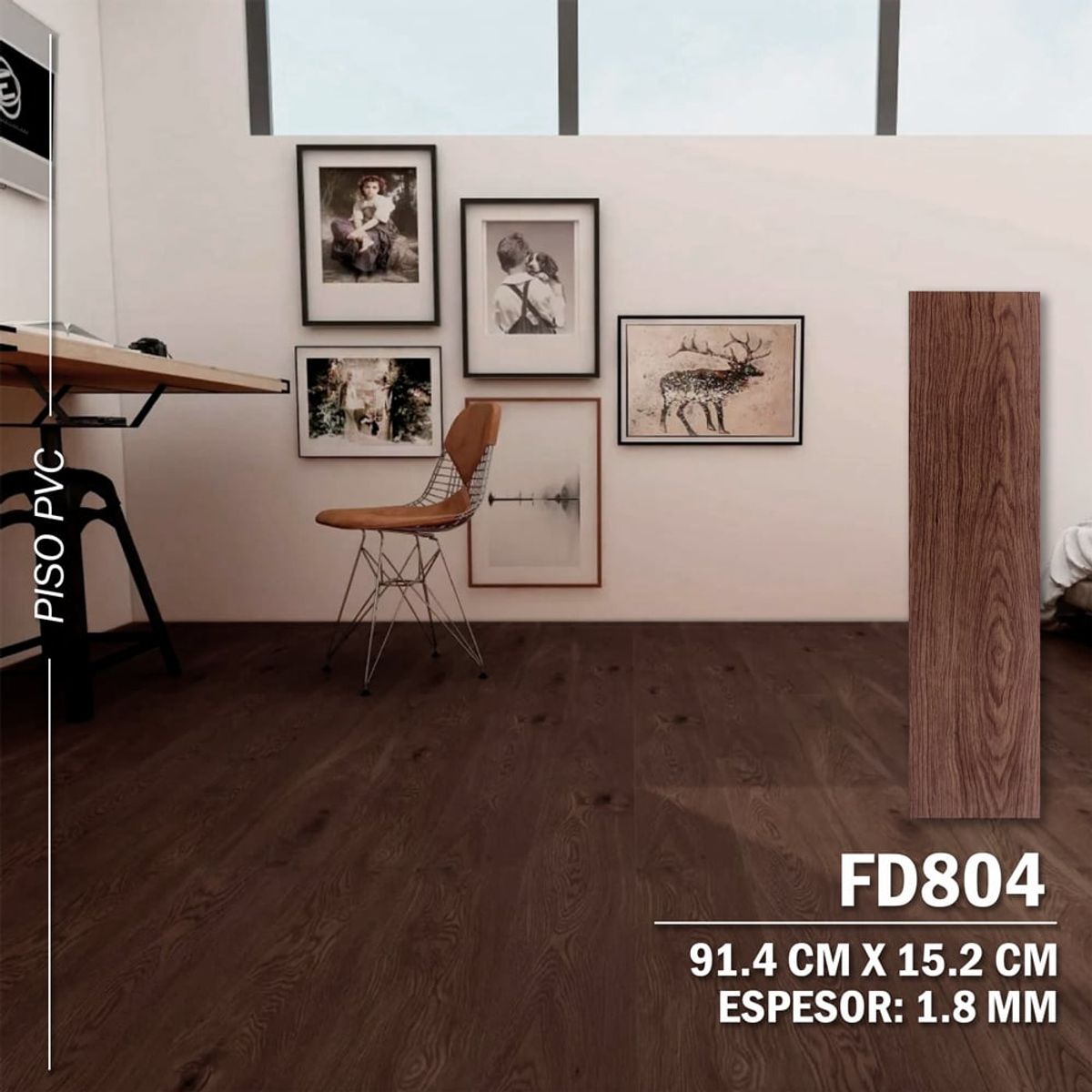 DECOKASA - Piso Laminado De Pvc Autoadhesivo FD804