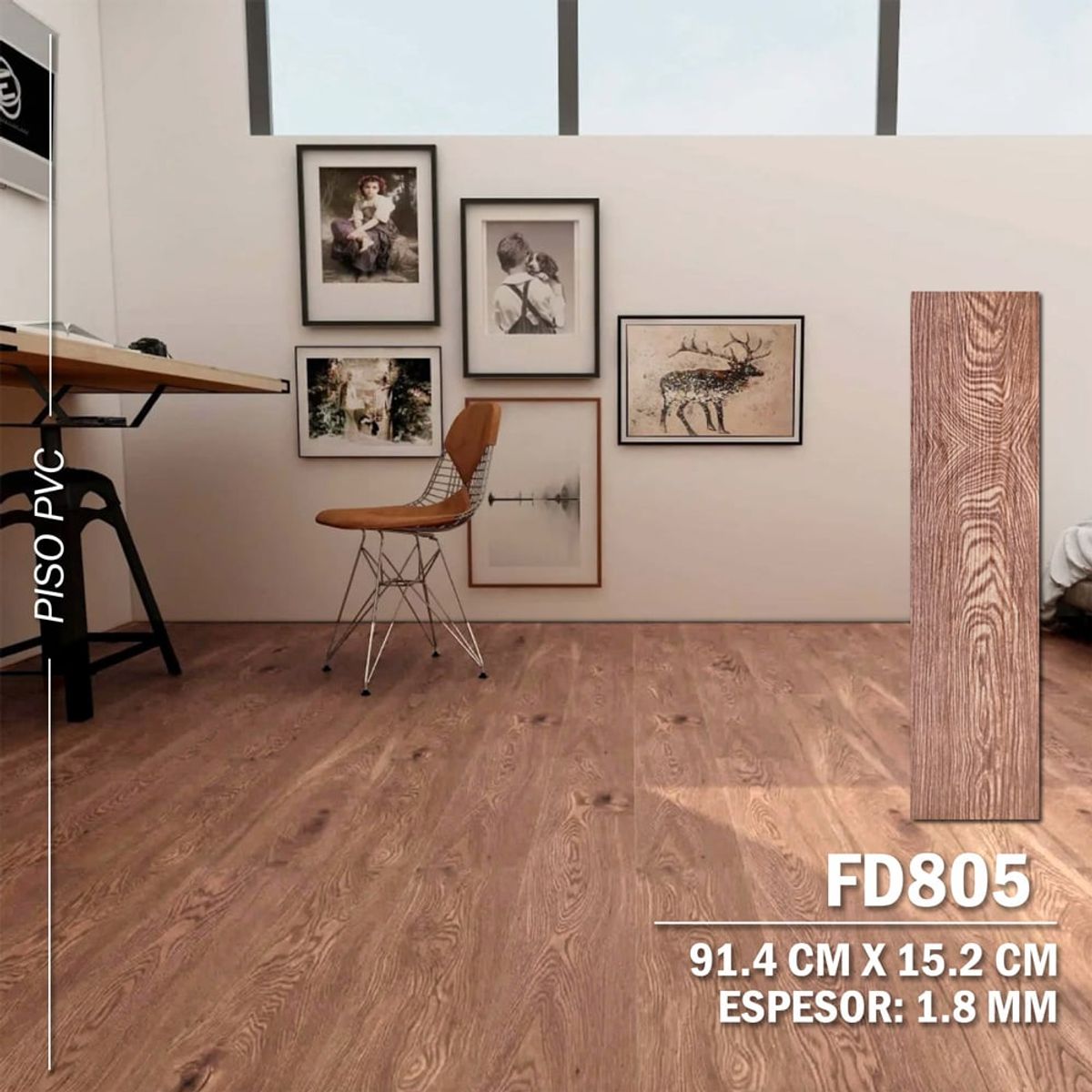 DECOKASA - Piso Laminado De Pvc Autoadhesivo FD805