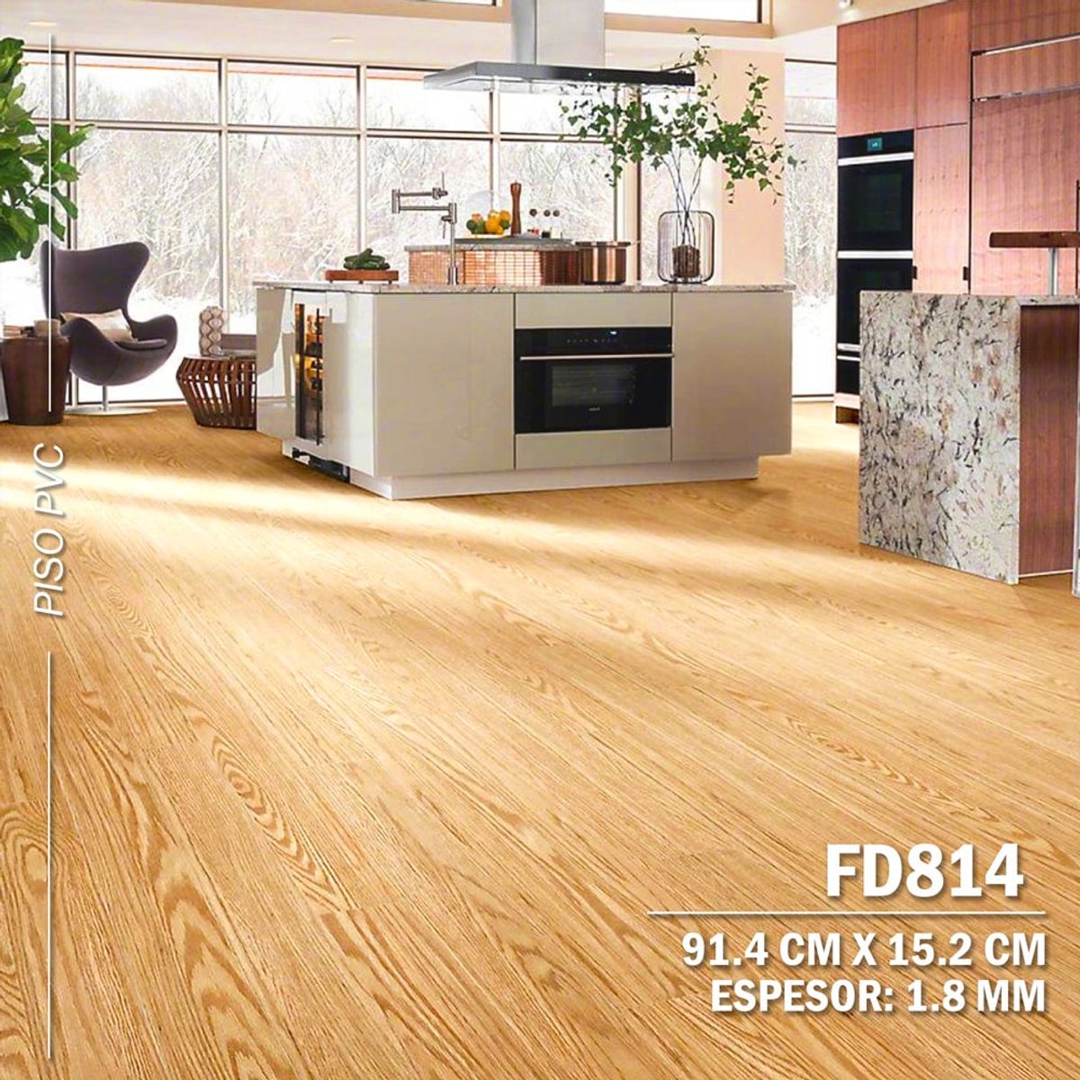 DECOKASA - Piso Laminado De Pvc Autoadhesivo FD814