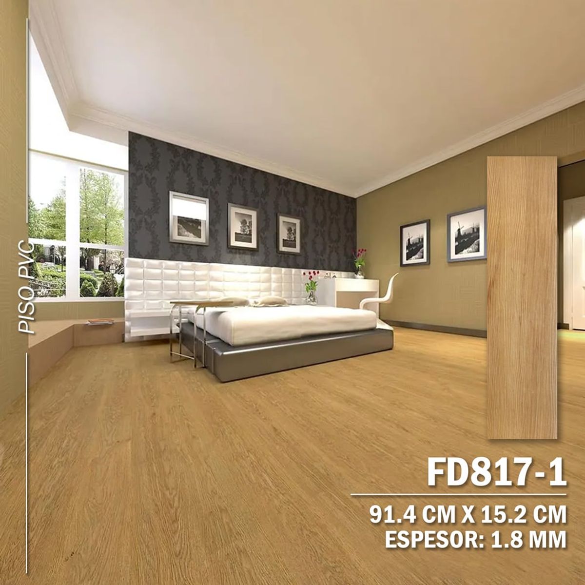 DECOKASA - Piso Laminado De Pvc Autoadhesivo FD817-1