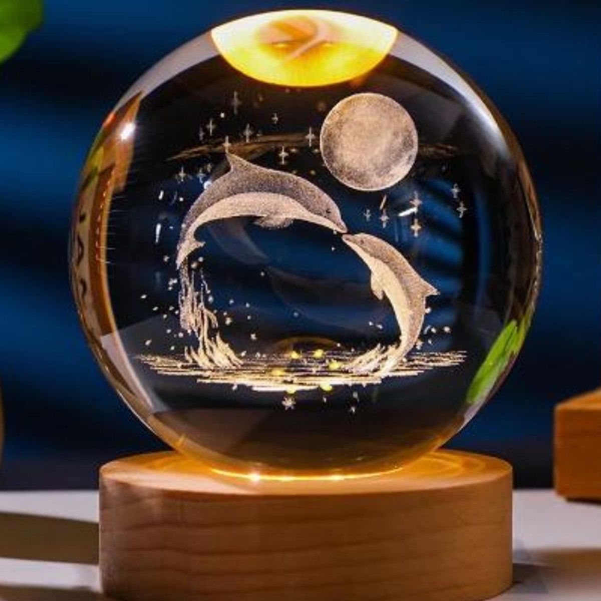 GENERICO - REGALO - LAMPARA 3D ESFERA DE CRISTAL 6CM LED CON CAJA PARA PILAS