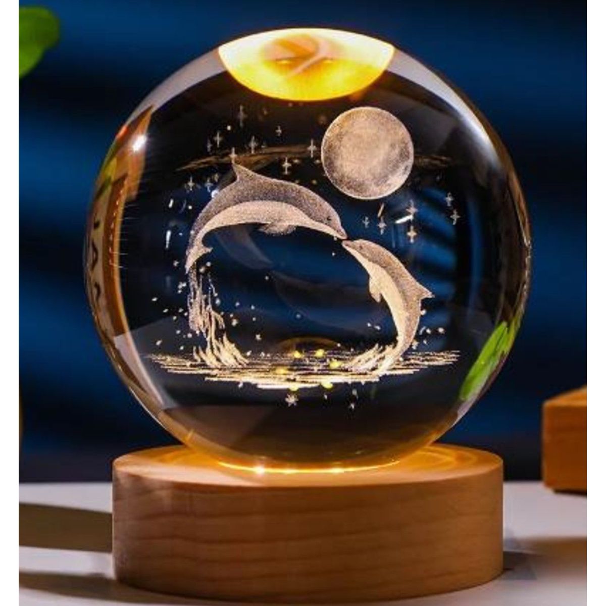 GENERICO - REGALO - LAMPARA 3D ESFERA DE CRISTAL 6CM LED CON CAJA PARA PILAS