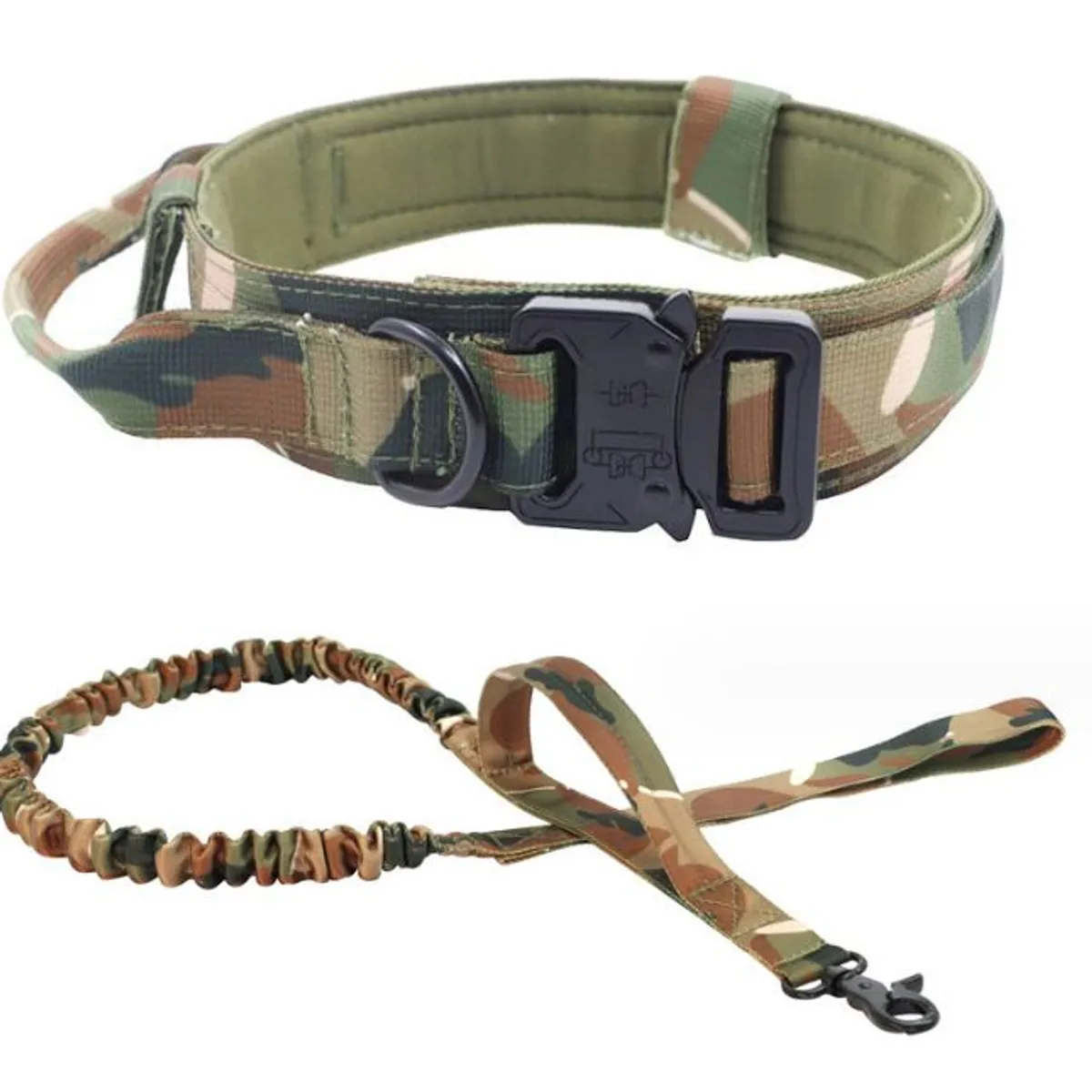 GENERICO - Collar ajustable + correa  para perro  camuflado  Talla M