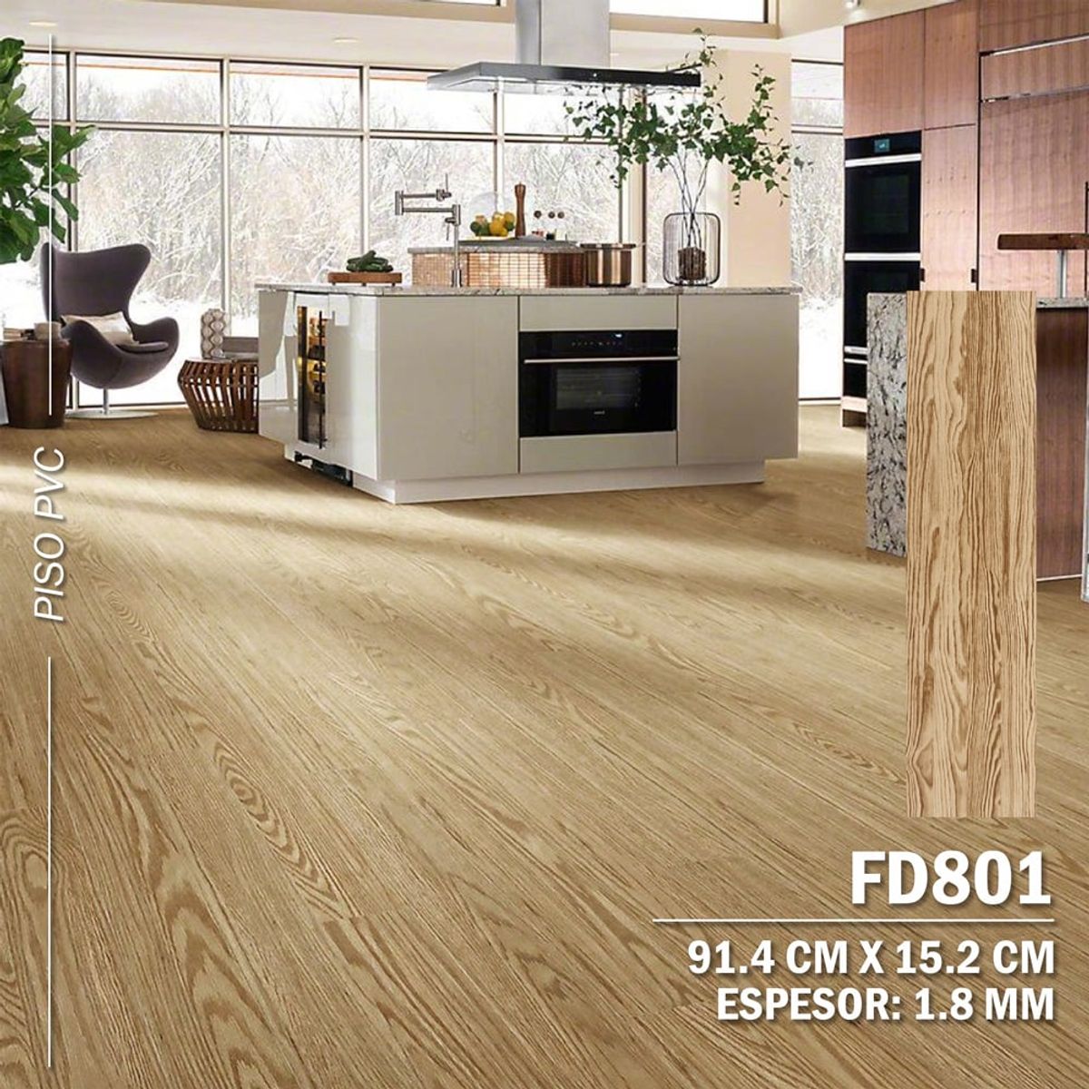 DECOKASA - Piso Vinilico PVC Autoadhesivo 3D 5m2 - FD801