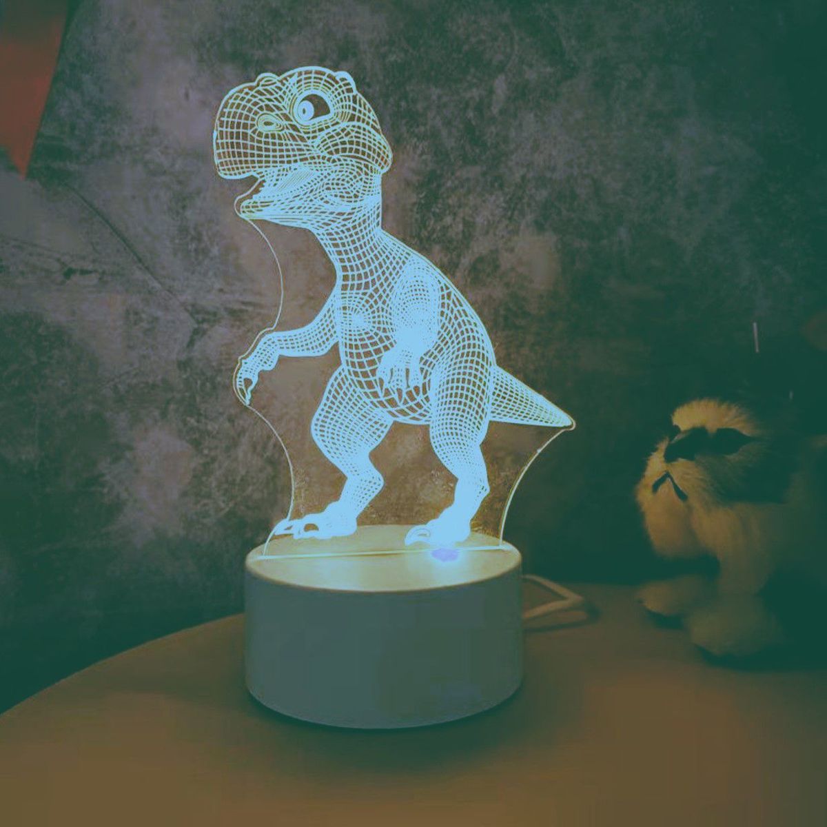 GENERICO - REGALO - LAMPARA 3D SIETE COLORES CON CAJA PARA PILAS Y CABLE USB