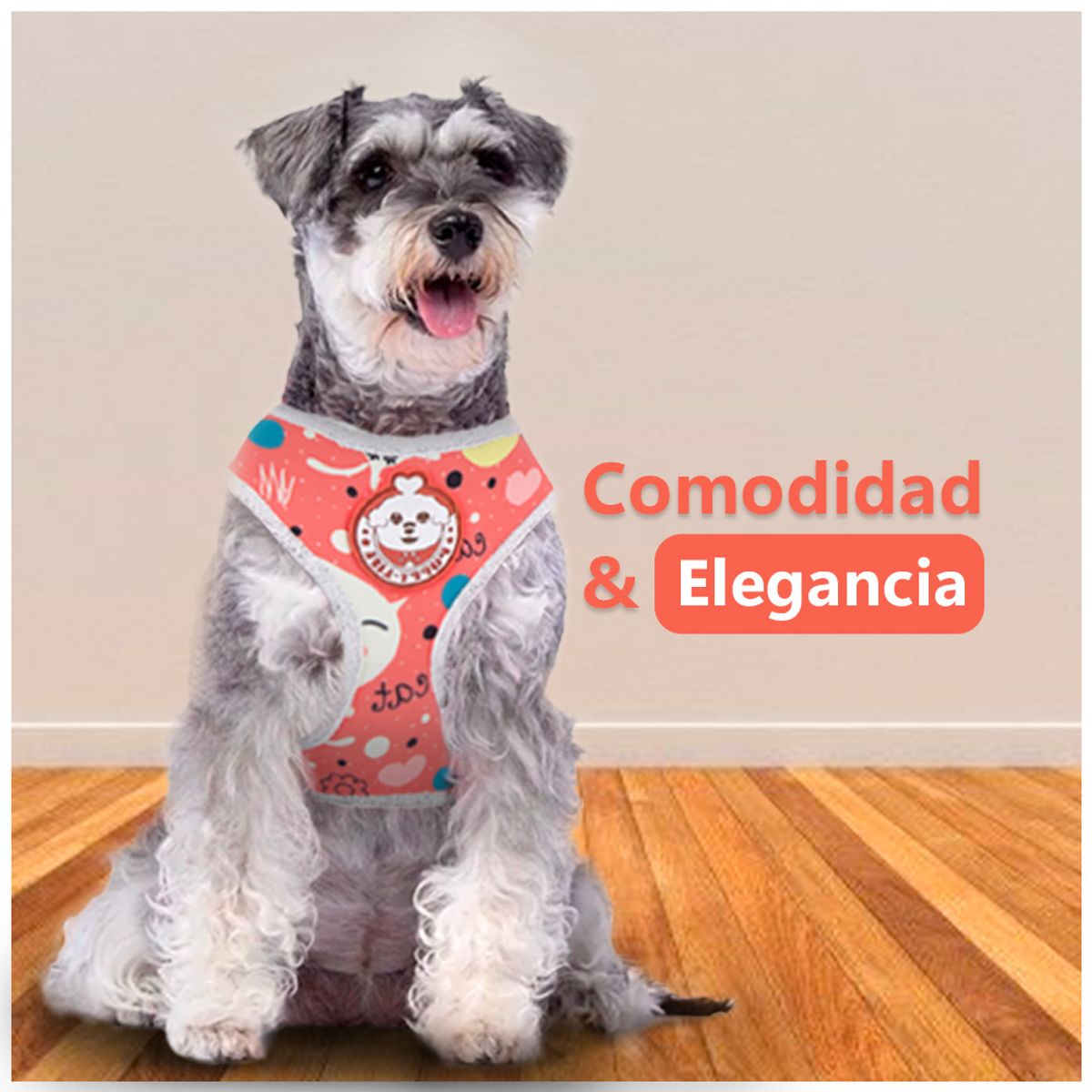 KELLER - Arnés Pechera con Correa para Perro Gato Talla S Naranja FP3