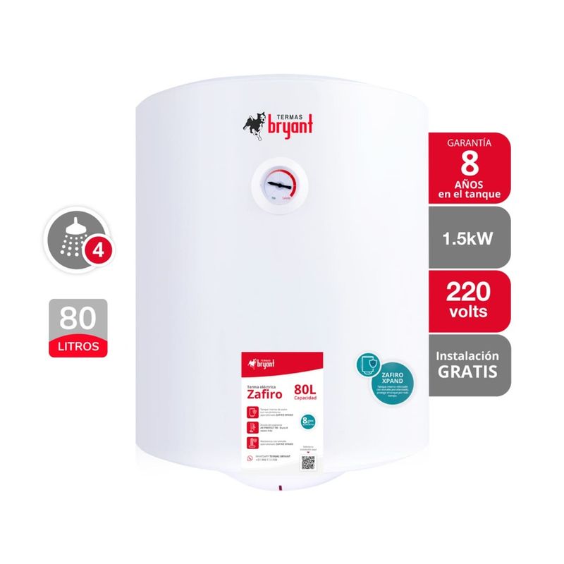 BRYANT - Terma eléctrica Bryant Zafiro 80L