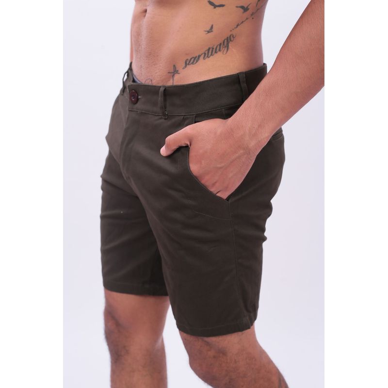 J JERAOUS - BERMUDA JERAOUS DRILL DE HOMBRE Verde Militar