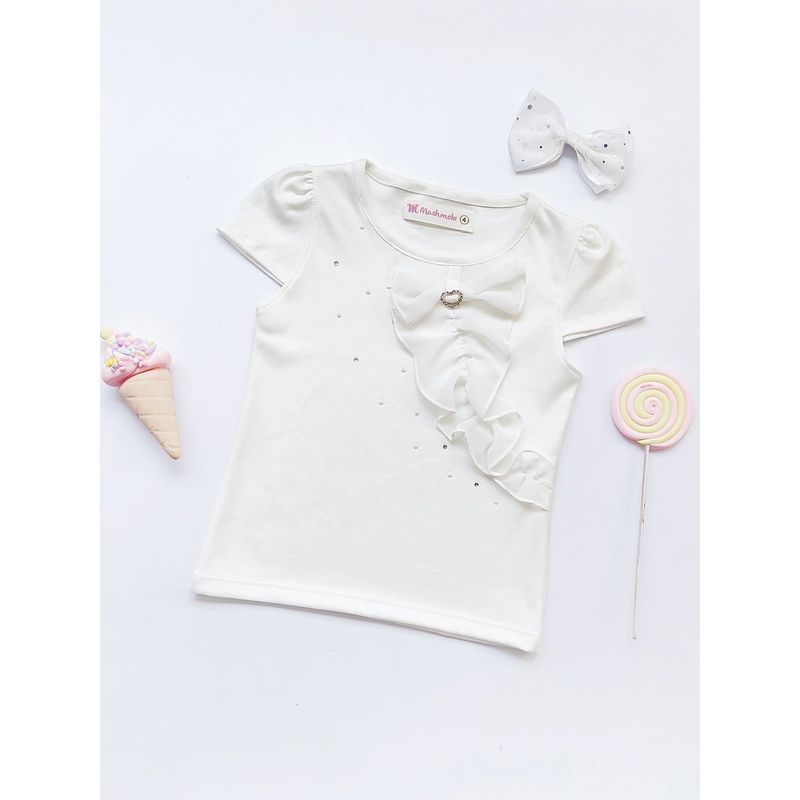 KIDS MASHMELO - POLO NIÑA ALGODÓN CON VOLANTE DE GASA KIDS MASHMELO